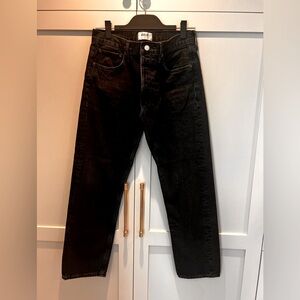 Agolde Parker Long Black Straight Leg Jeans